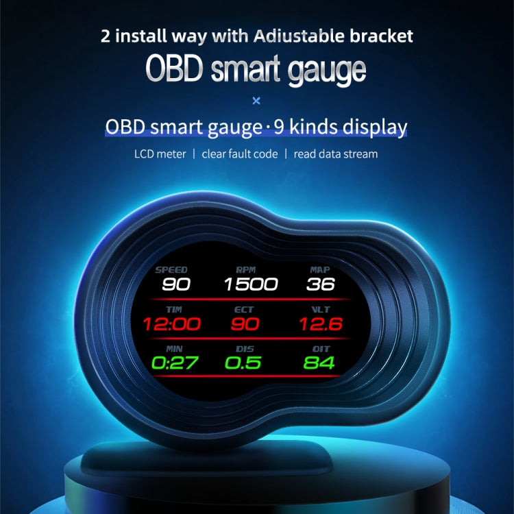 F9 OBD2 Car HUD Head-up Display Speed / Water Temperature / Voltage Display - Head Up Display System by PMC TechLife | Online Shopping South Africa | PMC TechLife | Buy Now Pay Later Mobicred