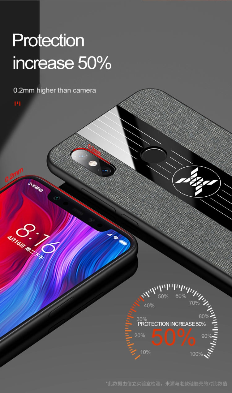 For Xiaomi Mi 8 Lite XINLI Stitching Cloth Texture Shockproof TPU Protective Case(Black) - Xiaomi Cases by XINLI | Online Shopping South Africa | PMC Jewellery