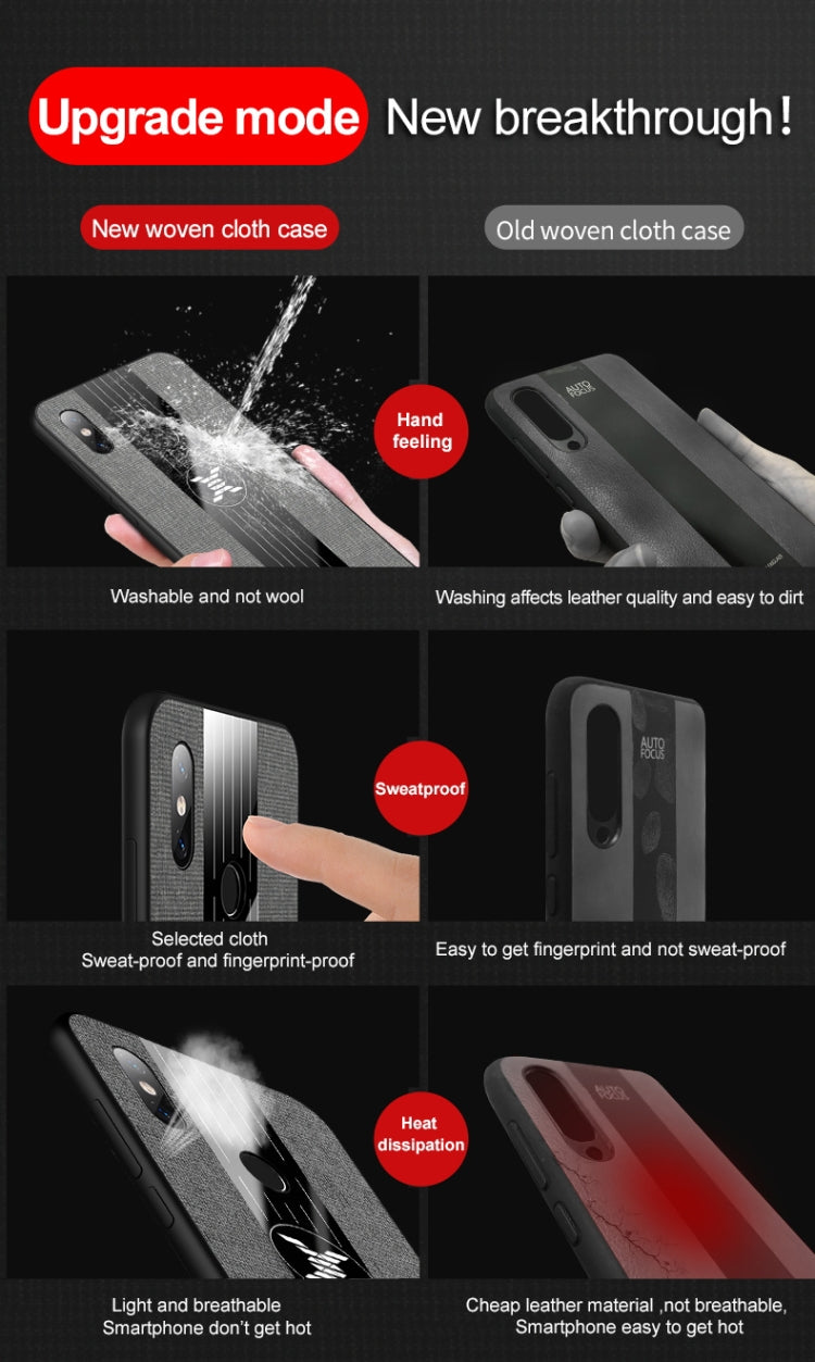For Xiaomi Mi 8 Lite XINLI Stitching Cloth Texture Shockproof TPU Protective Case(Black) - free shipping - PMC TechLife - Order now!