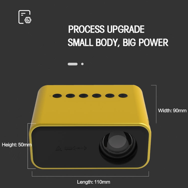 T500 1920x1080P 80 Lumens Portable Mini Home Theater LED HD Digital Projector Without Remote Control & Adaptor(Yellow) - LED Projector by PMC Jewellery | Online Shopping South Africa | PMC Jewellery | Buy Now Pay Later Mobicred