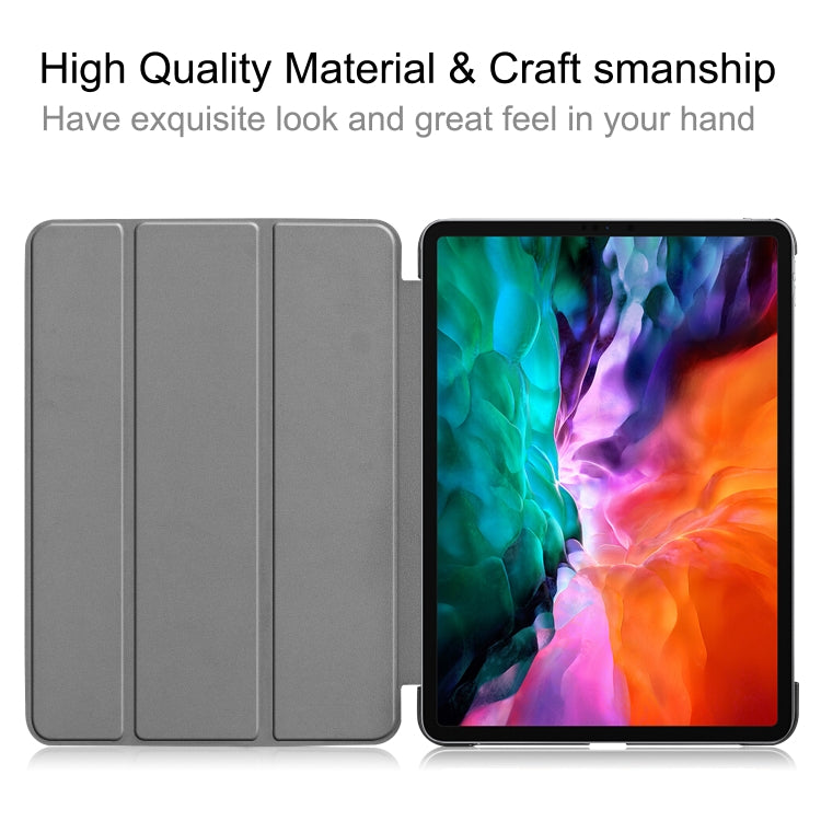For  iPad Air 13 2024 / Pro 12.9 2022 Custer Texture 3-folding Smart Leather Tablet Case(Dark Blue) - iPad Pro 12.9 (2022/2021) Cases by PMC TechLife | Online Shopping South Africa | PMC TechLife | Buy Now Pay Later Mobicred