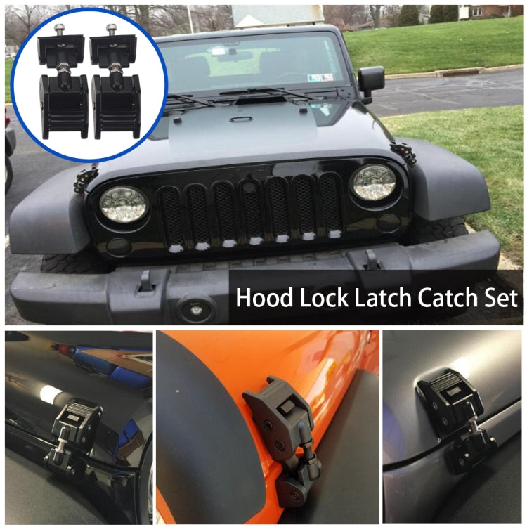 A5314 Car Hood Lock Kit for Jeep Wrangler JK Unlimited 2007-2017 - Locks & Hasps by PMC Jewellery | Online Shopping South Africa | PMC Jewellery | Buy Now Pay Later Mobicred