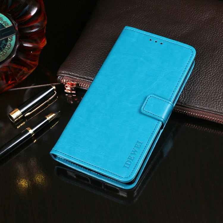 For Blackview A80S idewei Crazy Horse Texture Horizontal Flip Leather Case with Holder & Card Slots & Wallet(Sky Blue) - More Brand by idewei | Online Shopping South Africa | PMC Jewellery | Buy Now Pay Later Mobicred