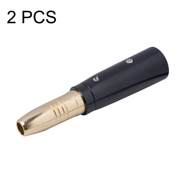 2 PCS LZ1164G Gilded 6.35mm Female to XRL Male Audio Adapter Microphone Stereo Speaker Connector - Microphone Audio Cable & Connector by PMC Jewellery | Online Shopping South Africa | PMC Jewellery | Buy Now Pay Later Mobicred