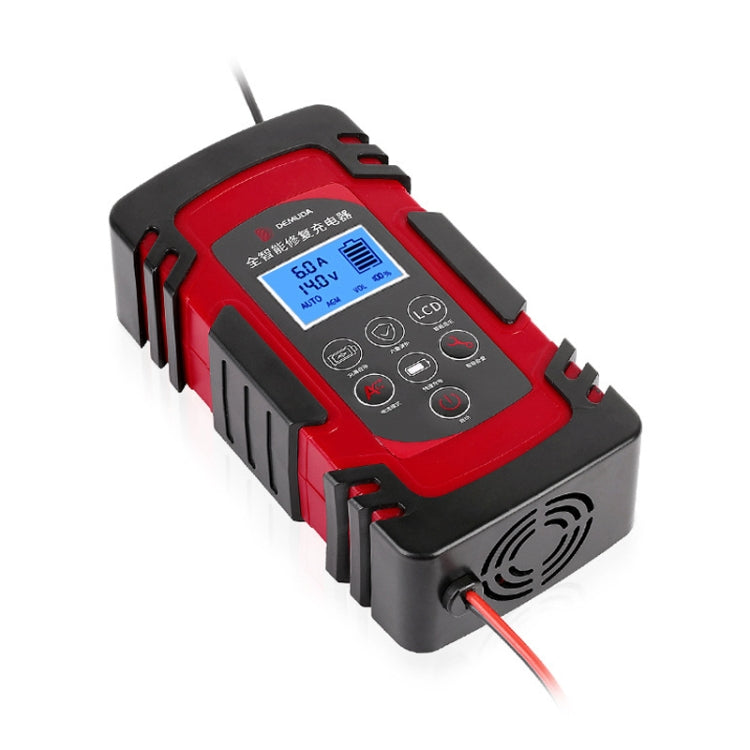 DEMUDA DC-80 Car Battery Charger 12V/24V Intelligent Pulse Repair Type Lead-acid Battery, Plug Type:US Plug(Red) - Battery Charger by PMC Jewellery | Online Shopping South Africa | PMC Jewellery | Buy Now Pay Later Mobicred