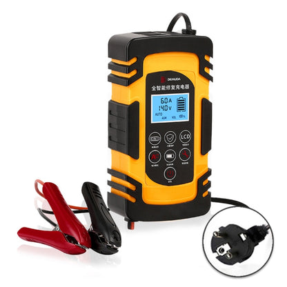 DEMUDA DC-80 Car Battery Charger 12V/24V Intelligent Pulse Repair Type Lead-acid Battery, Plug Type:EU Plug(Yellow) - Battery Charger by PMC Jewellery | Online Shopping South Africa | PMC Jewellery | Buy Now Pay Later Mobicred