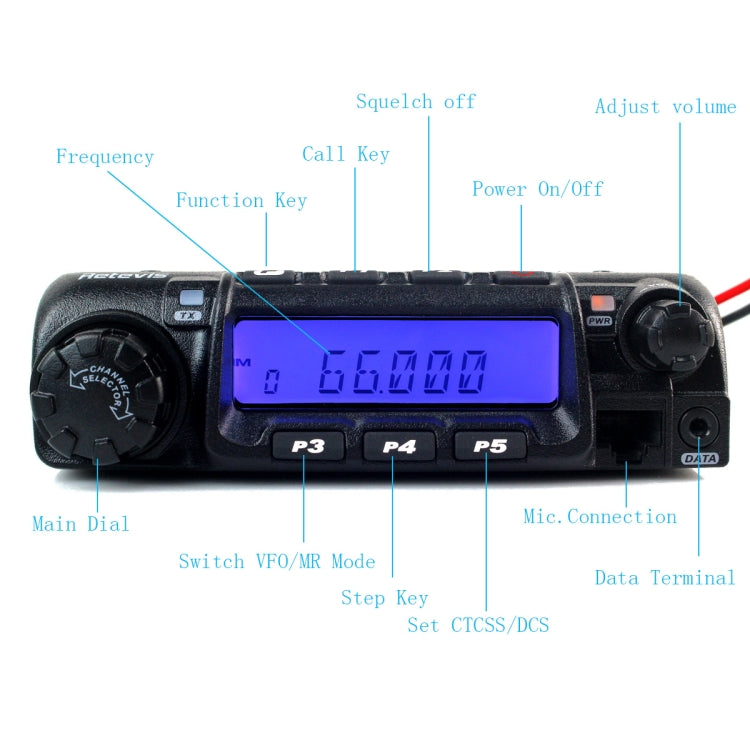 RETEVIS RT-9000D 66-88MHz 200CHS 8 Group Scrambler Car Walkie Talkie - Car Walkie Talkie by RETEVIS | Online Shopping South Africa | PMC Jewellery | Buy Now Pay Later Mobicred