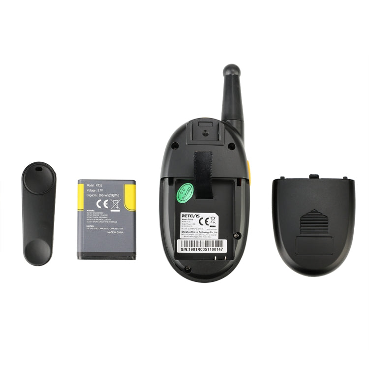 1 Pair RETEVIS RT35 0.5W EU Frequency 446MHz 8CH Handheld Children Walkie Talkie(Black) - Children by RETEVIS | Online Shopping South Africa | PMC Jewellery | Buy Now Pay Later Mobicred