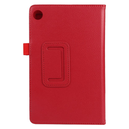 For Lenovo Tab M7 Litchi Texture Solid Color Horizontal Flip Leather Case with Holder & Pen Slot(Red) - Lenovo by PMC Jewellery | Online Shopping South Africa | PMC Jewellery