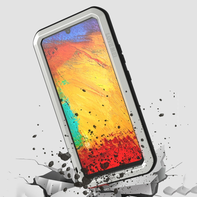 For Samsung Galaxy A42 LOVE MEI Metal Shockproof Waterproof Dustproof Protective Case with Glass(Silver) - free shipping - PMC TechLife - Order now!