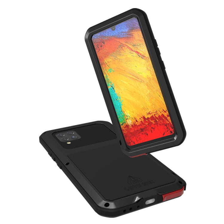 For Samsung Galaxy A42 LOVE MEI Metal Shockproof Waterproof Dustproof Protective Case with Glass(Red) - Galaxy Phone Cases by LOVE MEI | Online Shopping South Africa | PMC TechLife | Buy Now Pay Later Mobicred