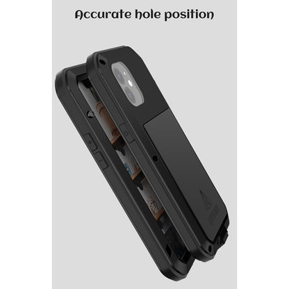 For iPhone 12 LOVE MEI Metal Shockproof Life Waterproof Dustproof Protective Case(Black) - iPhone 12 / 12 Pro Cases by LOVE MEI | Online Shopping South Africa | PMC Jewellery | Buy Now Pay Later Mobicred