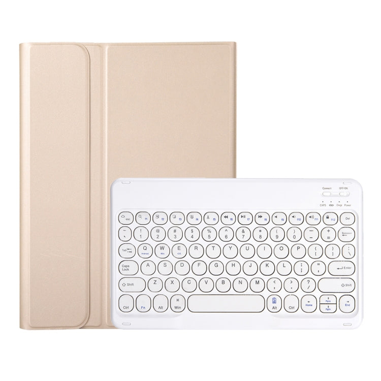 YA610B Detachable Lambskin Texture Round Keycap Bluetooth Keyboard Leather Tablet Case with Pen Slot & Stand For Samsung Galaxy Tab S6 Lite 10.4 P610 & P615 (2020)(Gold) - Samsung Keyboard by PMC TechLife | Online Shopping South Africa | PMC TechLife