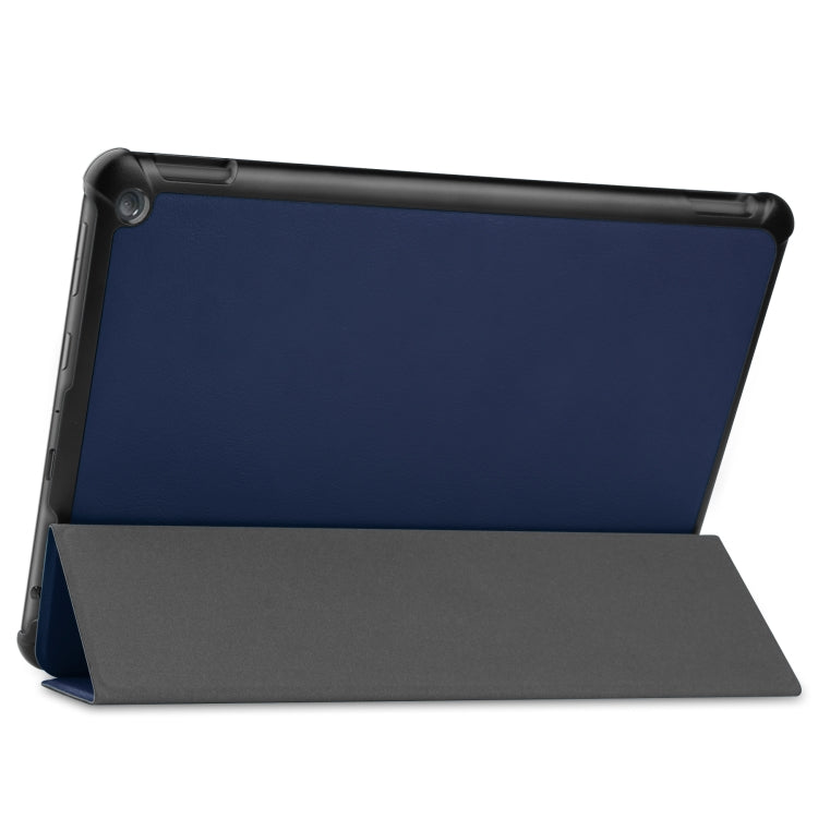 For Amazon Fire HD 10 (2021) Custer Texture Horizontal Flip Leather Case with Three-folding Holder & Sleep / Wake-up Function(Dark Blue) - Amazon by PMC Jewellery | Online Shopping South Africa | PMC Jewellery | Buy Now Pay Later Mobicred