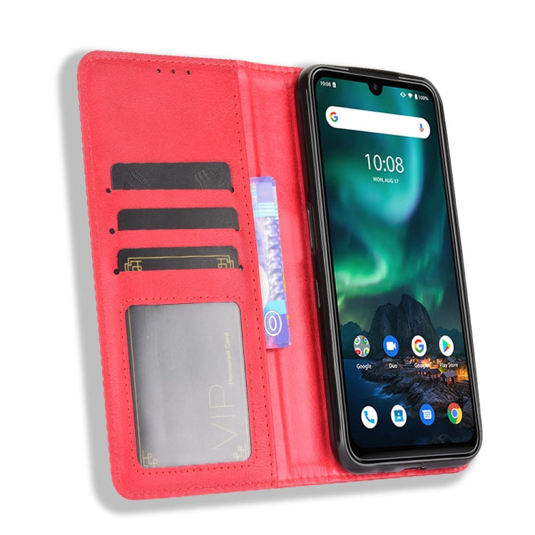 For UMIDIGI Bison GT Magnetic Buckle Retro Crazy Horse Texture Horizontal Flip Leather Case with Holder & Card Slots & Photo Frame(Red) - More Brand by PMC Jewellery | Online Shopping South Africa | PMC Jewellery