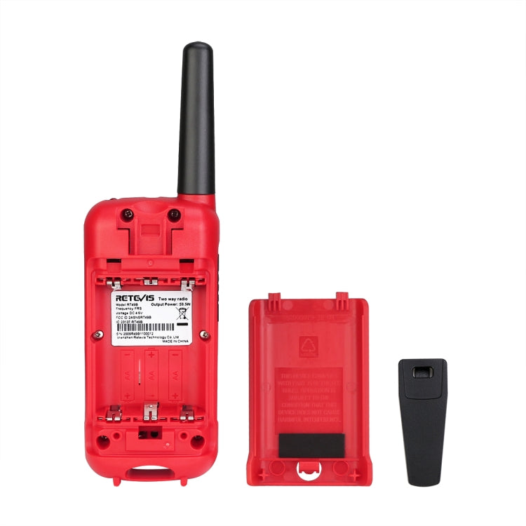 1 Pair RETEVIS RT49B 0.5W US Frequency 462.5500-467.7125MHz 22CHS FRS Two Way Radio Handheld Walkie Talkie, US Plug(Red) - Handheld Walkie Talkie by RETEVIS | Online Shopping South Africa | PMC Jewellery | Buy Now Pay Later Mobicred