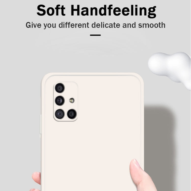 For Samsung Galaxy M51 Solid Color Imitation Liquid Silicone Straight Edge Dropproof Full Coverage Protective Case(White) - Galaxy Phone Cases by PMC TechLife | Online Shopping South Africa | PMC TechLife | Buy Now Pay Later Mobicred