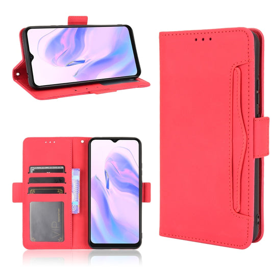 For Blackview A70 (2021) Skin Feel Calf Pattern Horizontal Flip Leather Case with Holder & Card Slots & Photo Frame(Red) - More Brand by PMC Jewellery | Online Shopping South Africa | PMC Jewellery