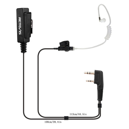 RETEVIS TK 2 Pin Long Clip Air Guide Covert Acoustic Tube Earpiece Speaker Microphone for H-777 / RT-5R / RT-5RV / RT-B6 - Microphones & Headsets by RETEVIS | Online Shopping South Africa | PMC Jewellery | Buy Now Pay Later Mobicred