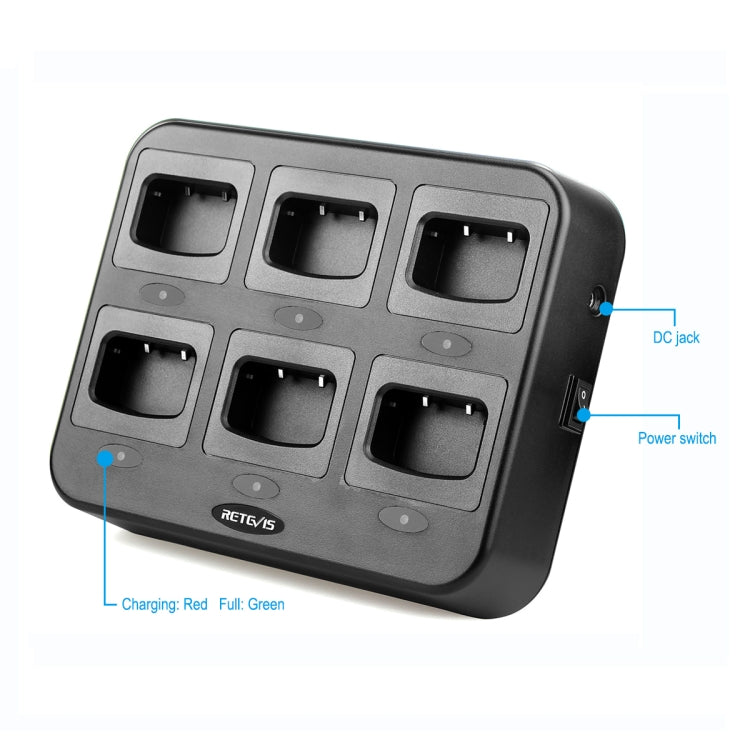 RETEVIS RTC777 Six-Way Walkie Talkie Charger for Retevis H777, AU Plug - Batteries & Chargers by RETEVIS | Online Shopping South Africa | PMC Jewellery | Buy Now Pay Later Mobicred