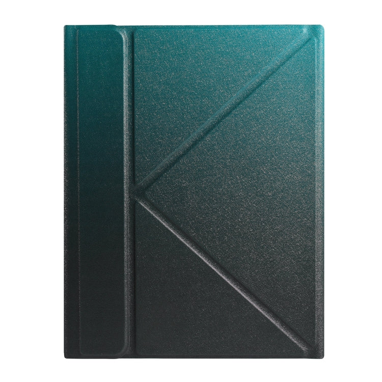 B07 Splittable Bluetooth Keyboard Leather Tablet Case with Triangle Holder & Pen Slot For iPad 9.7 2018 & 2017 / Pro 9.7 / Air 2(Gradient Dark Green) - Universal by PMC TechLife | Online Shopping South Africa | PMC TechLife