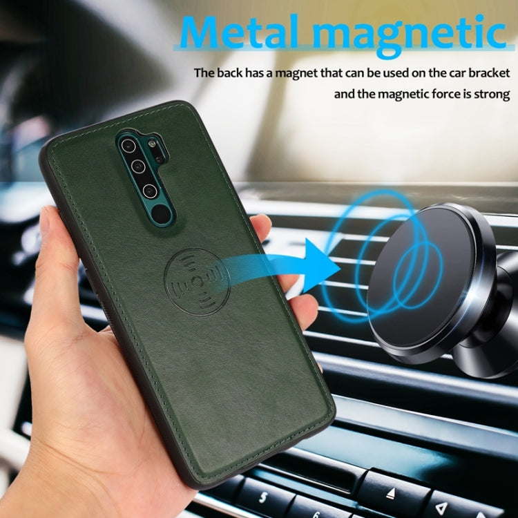 For Xiaomi Redmi Note 8 Pro Calf Texture 2 in 1 Detachable Magnetic Back Cover Horizontal Flip Leather Case with Holder & Card Slots & Wallet & Photo Frame (Green) - Xiaomi Cases by PMC Jewellery | Online Shopping South Africa | PMC Jewellery