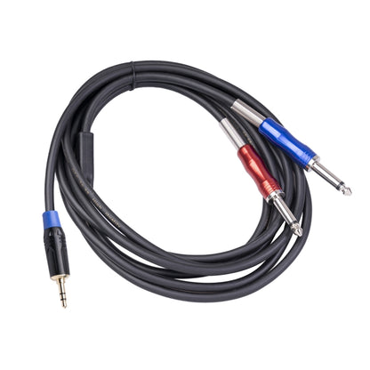 TC195BULS01-30 3.5mm Male to Dual 6.35mm Mono Male Audio Cable, Length:3m - Microphone Audio Cable & Connector by PMC Jewellery | Online Shopping South Africa | PMC Jewellery | Buy Now Pay Later Mobicred