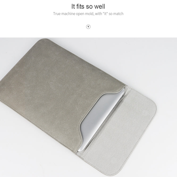 PU02 Ultra-thin Notebook Liner Bag with Small Bag, Size:14.1-15.4 inch(Light Grey) - 15 inch by PMC TechLife | Online Shopping South Africa | PMC TechLife | Buy Now Pay Later Mobicred
