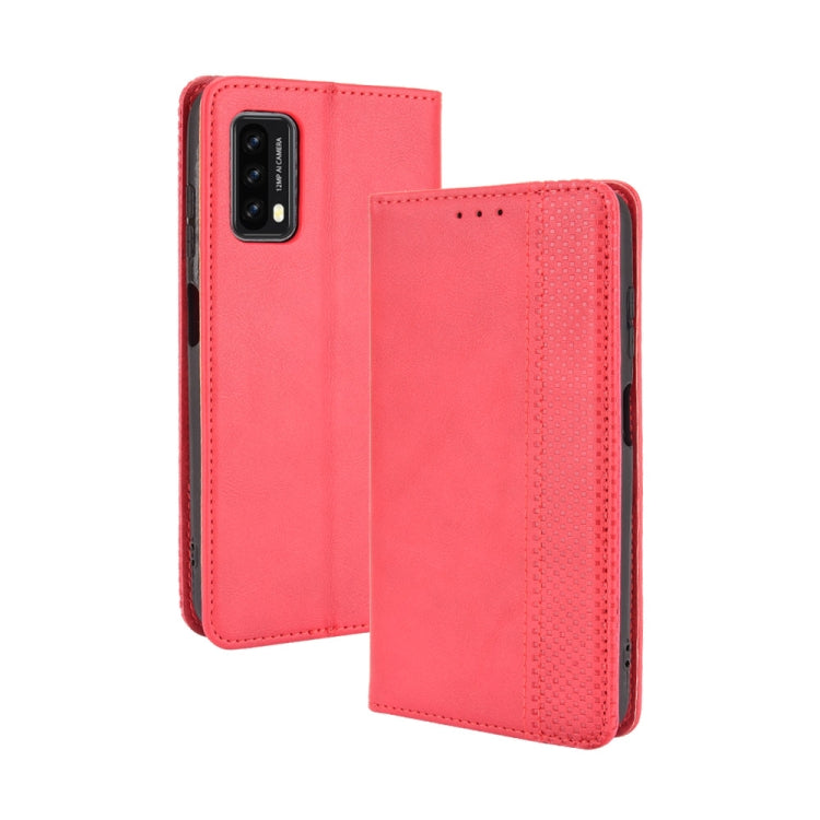 For Blackview A90 Magnetic Buckle Retro Crazy Horse Texture Horizontal Flip Leather Case with Holder & Card Slots & Photo Frame(Red) - More Brand by PMC Jewellery | Online Shopping South Africa | PMC Jewellery