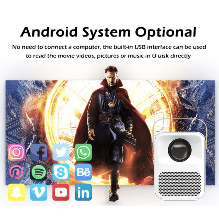 WEJOY Y1 1920x1080P 100 ANSI Lumens Portable Home Theater LED HD Digital Projector with Battery, Android 6.0, 1G+16G, AU Plug (White) - LED Projector by WEJOY | Online Shopping South Africa | PMC Jewellery | Buy Now Pay Later Mobicred