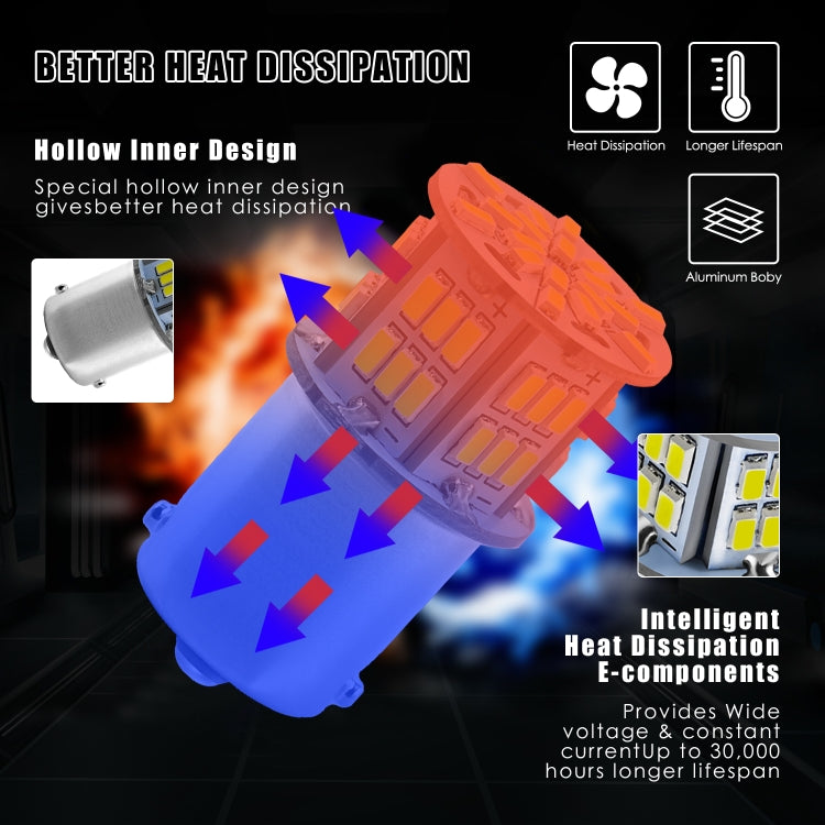 1 Pair E0052 9-14V 1156-54SMD-2835 6000K 1080LM White Light Car Decoding Turn Signal Reversing Light - Arrow Turn Lights by PMC TechLife | Online Shopping South Africa | PMC TechLife | Buy Now Pay Later Mobicred