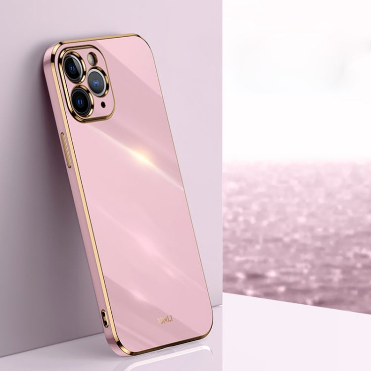 For iPhone 11 Pro XINLI Straight 6D Plating Gold Edge TPU Shockproof Case (Cherry Purple) - iPhone 11 Pro Cases by XINLI | Online Shopping South Africa | PMC Jewellery