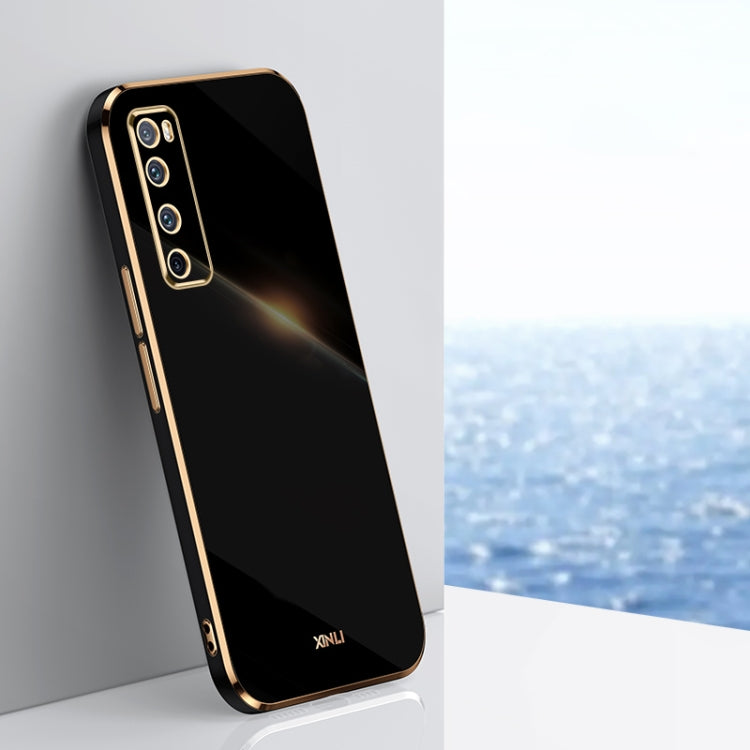 For Huawei nova 7 5G XINLI Straight 6D Plating Gold Edge TPU Shockproof Case(Black) - Huawei Cases by XINLI | Online Shopping South Africa | PMC TechLife