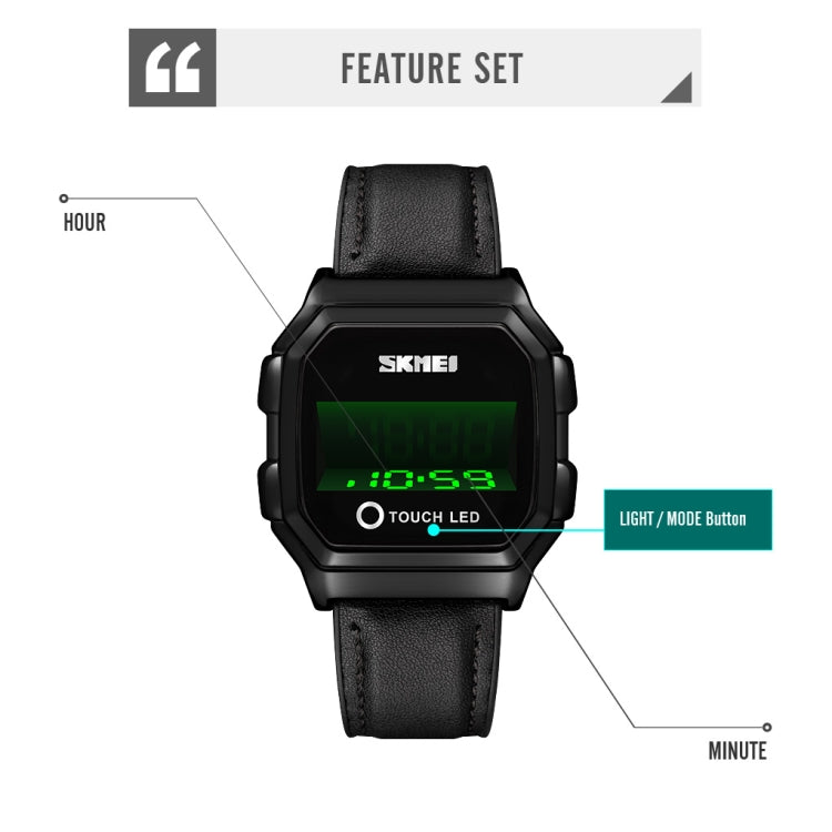 SKMEI 1650 Steel Strap Version LED Digital Display Electronic Watch with Touch Luminous Button(Gold) - free shipping - PMC TechLife - Order now!