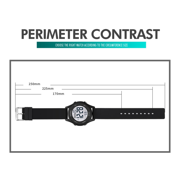 SKMEI 1758 Multifunctional LED Digital Display Luminous Silicone Strap Electronic Watch(Black White) - free shipping - PMC TechLife - Order now!