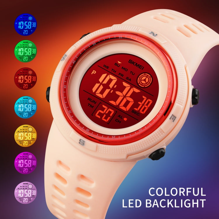 SKMEI 1773 Triplicate Round LED Dual Time Digital Display Colorful Backlight Electronic Watch(Black White) - free shipping - PMC TechLife - Order now!