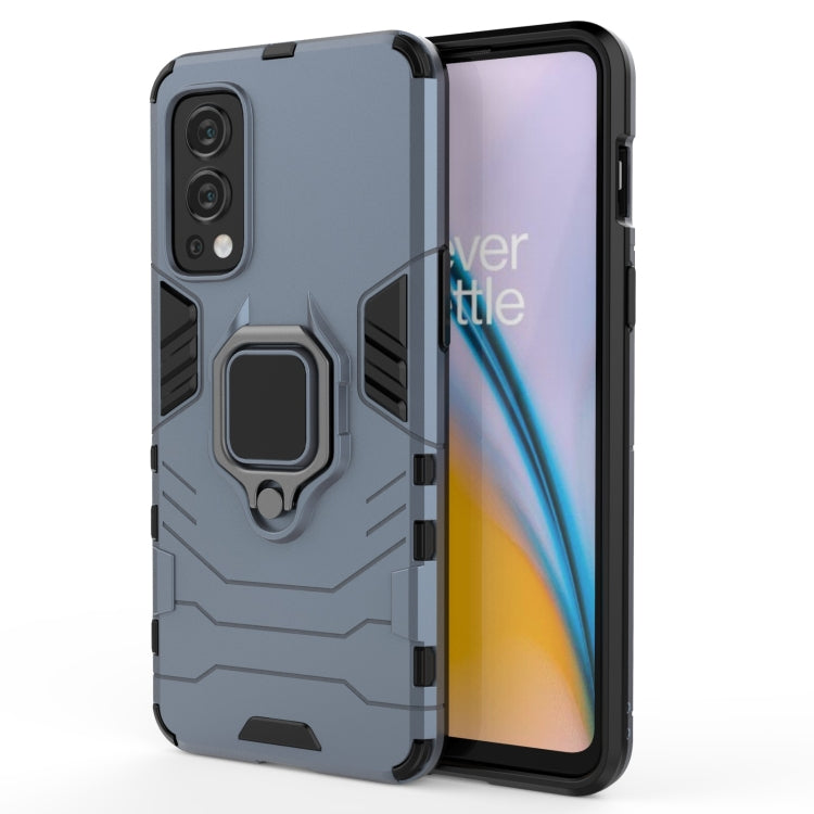 For OnePlus Nord 2 5G PC + TPU Shockproof Protective Case with Magnetic Ring Holder(Navy Blue) - OnePlus Cases by PMC TechLife | Online Shopping South Africa | PMC TechLife