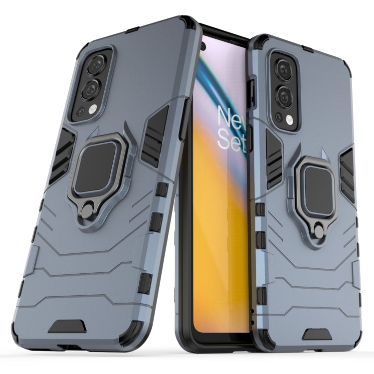 For OnePlus Nord 2 5G PC + TPU Shockproof Protective Case with Magnetic Ring Holder(Navy Blue) - OnePlus Cases by PMC TechLife | Online Shopping South Africa | PMC TechLife
