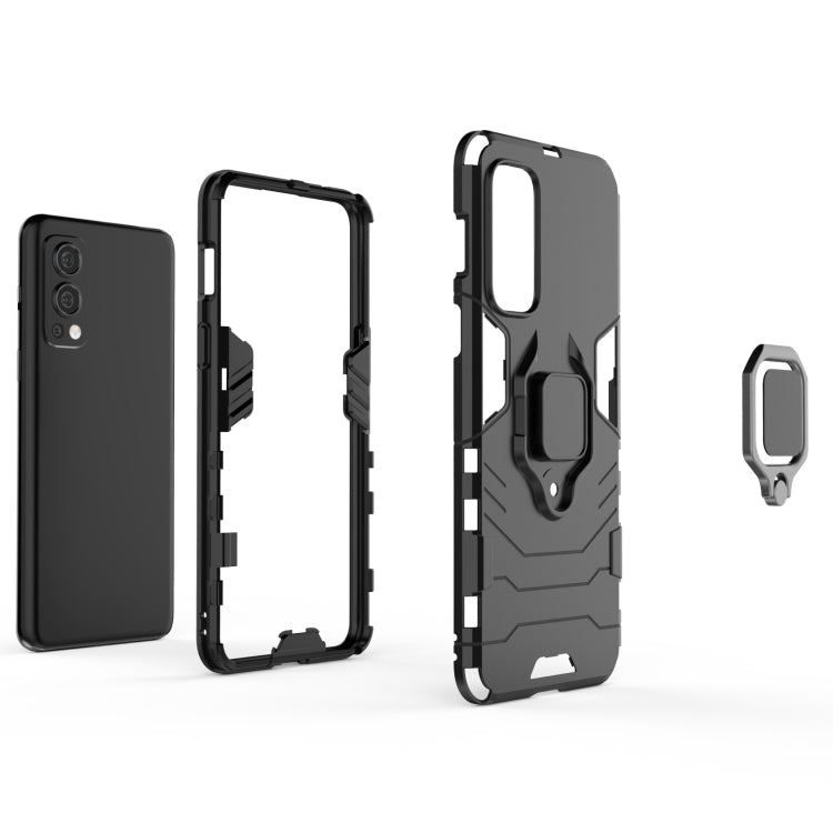 For OnePlus Nord 2 5G PC + TPU Shockproof Protective Case with Magnetic Ring Holder(Navy Blue) - OnePlus Cases by PMC TechLife | Online Shopping South Africa | PMC TechLife