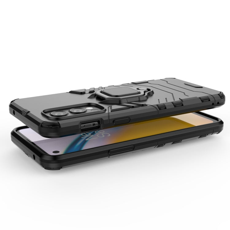 For OnePlus Nord 2 5G PC + TPU Shockproof Protective Case with Magnetic Ring Holder(Navy Blue) - OnePlus Cases by PMC TechLife | Online Shopping South Africa | PMC TechLife
