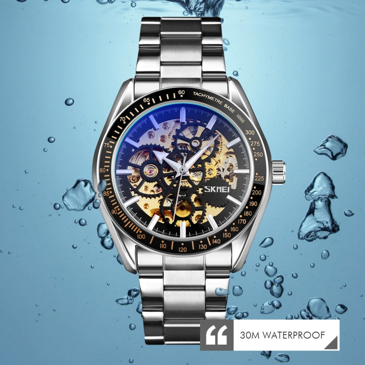 SKMEI 9194 Men Mechanical Gear Dial Automatic Mechanical Watch(Gold Black) - free shipping - PMC TechLife - Order now!