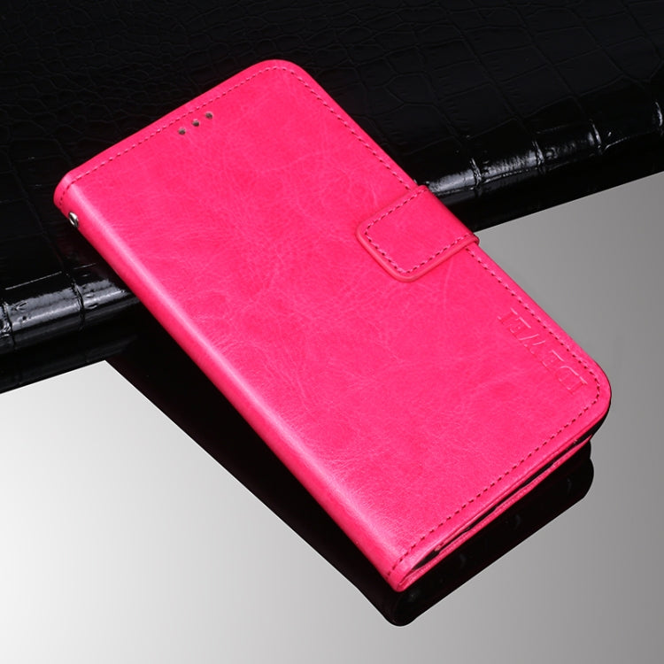 idewei Crazy Horse Texture Horizontal Flip Leather Case with Holder & Card Slots & Wallet For Oukitel C21 Pro(Rose Red) - More Brand by idewei | Online Shopping South Africa | PMC Jewellery | Buy Now Pay Later Mobicred