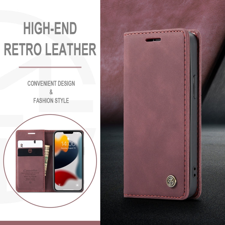 For iPhone 13 mini CaseMe-013 Multifunctional Retro Frosted Horizontal Flip Leather Case with Card Slot & Holder & Wallet (Wine Red) - iPhone 13 mini Cases by CaseMe | Online Shopping South Africa | PMC Jewellery | Buy Now Pay Later Mobicred