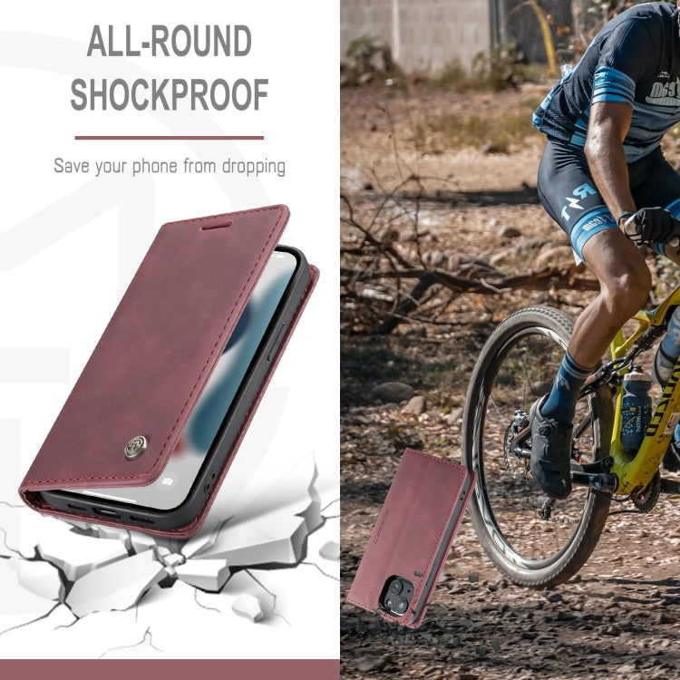 For iPhone 13 CaseMe-013 Multifunctional Retro Frosted Horizontal Flip Leather Case with Card Slot & Holder & Wallet(Wine Red) - iPhone 13 Cases by CaseMe | Online Shopping South Africa | PMC Jewellery | Buy Now Pay Later Mobicred