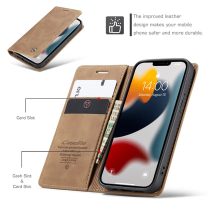 For iPhone 13 CaseMe-013 Multifunctional Retro Frosted Horizontal Flip Leather Case with Card Slot & Holder & Wallet(Brown) - iPhone 13 Cases by CaseMe | Online Shopping South Africa | PMC Jewellery | Buy Now Pay Later Mobicred