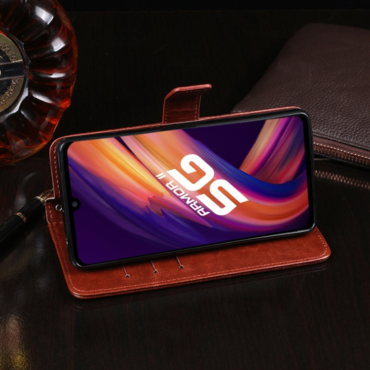 For Ulefone Armor 11 5G idewei Crazy Horse Texture Horizontal Flip Leather Case with Holder & Card Slots & Wallet(Brown) - Ulefone Cases by idewei | Online Shopping South Africa | PMC Jewellery | Buy Now Pay Later Mobicred