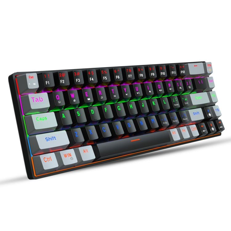 HXSJ V800 68 Keys Type-C Wired Cool Backlight Mechanical Keyboard(Blue Shaft) - free shipping - PMC Jewellery - Order now!