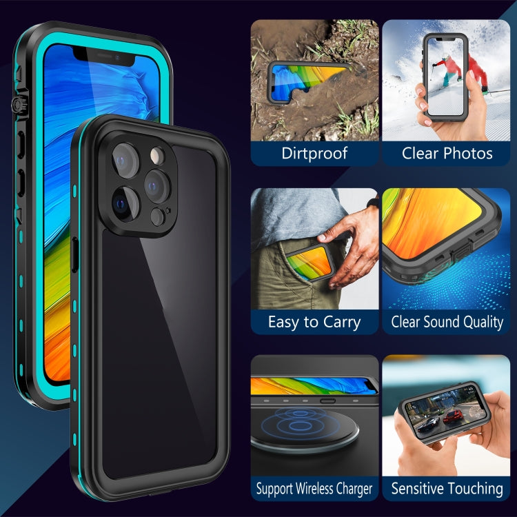 For iPhone 13 Pro RedPepper Transparent Dot Shockproof Waterproof PC + TPU Protective Case  (Blue) - iPhone 13 Pro Cases by RedPepper | Online Shopping South Africa | PMC Jewellery | Buy Now Pay Later Mobicred