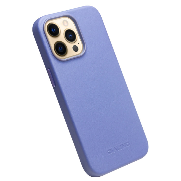 For iPhone 13 Pro Max QIALINO Nappa Cowhide MagSafe Magnetic Protective Case (Blue) - iPhone 13 Pro Max Cases by QIALINO | Online Shopping South Africa | PMC Jewellery | Buy Now Pay Later Mobicred