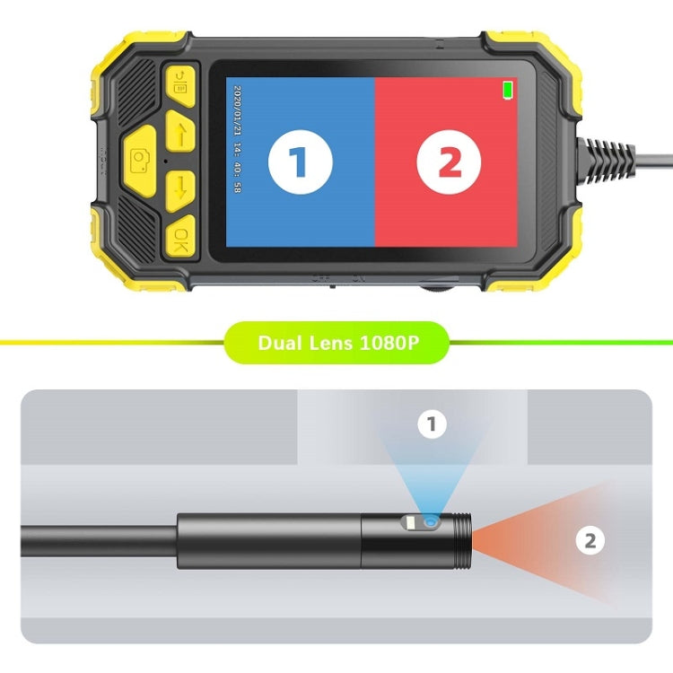 Y19 8mm Single Lens Hand-held Hard-wire Endoscope with 4.3-inch IPS Color LCD Screen, Cable Length:2m(Yellow) -  by PMC Jewellery | Online Shopping South Africa | PMC Jewellery | Buy Now Pay Later Mobicred